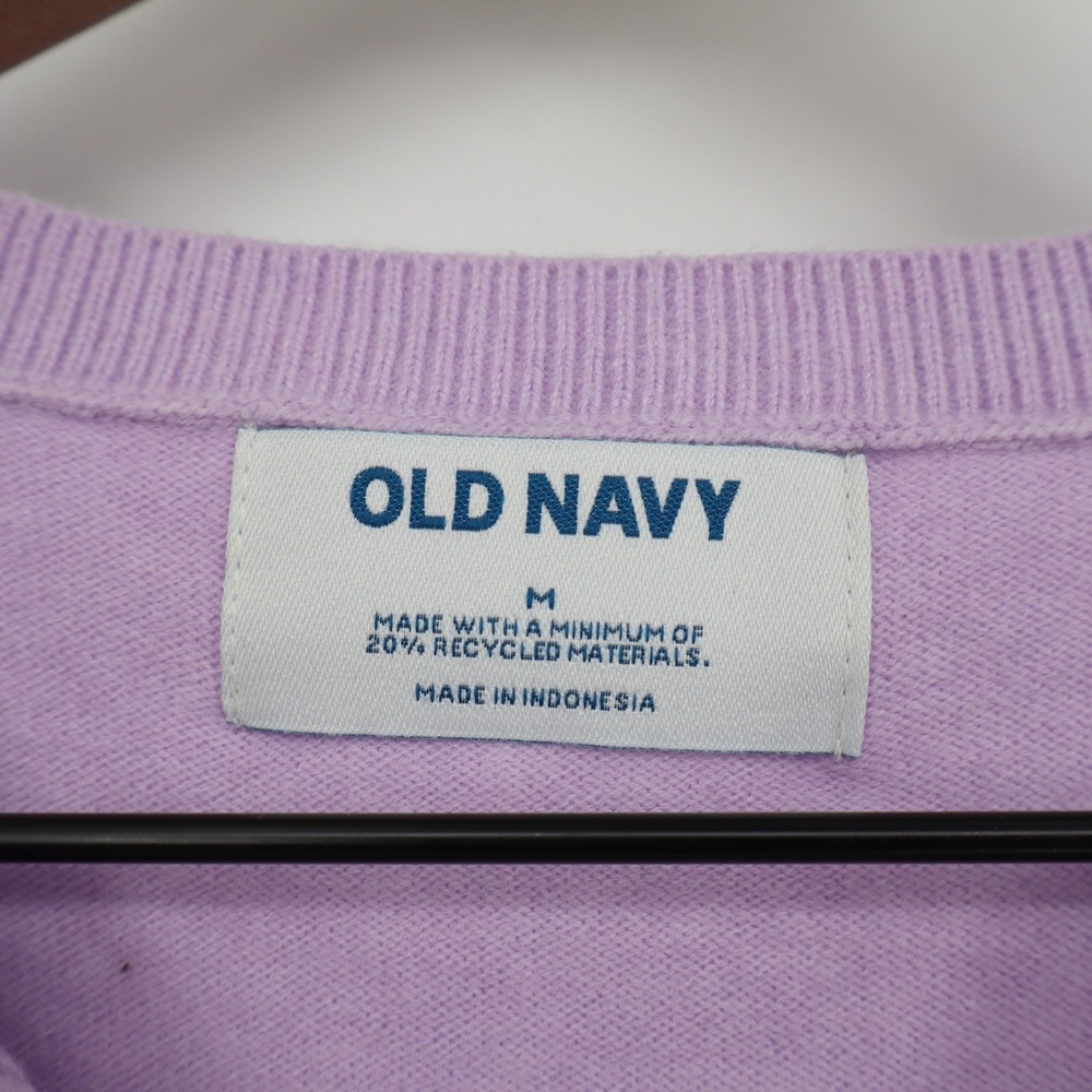 Old Navy Womens Lavender Purple Crew Neck Button Front Cardigan Sweater M - Picture 3 of 7